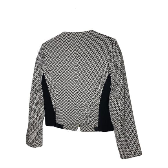 Calvin Klein Zippered Front Blazer Size 6P Black & White Tailored Petite - Picture 13 of 14